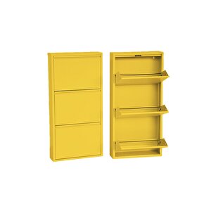 Sarı Metal Ayakkabılık Mac3 - 3 Kapaklı - 50x15x103 H 3 Kapaklı