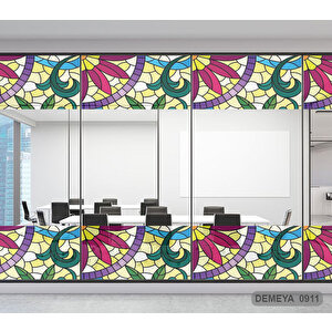 Cam Serisi Vitray Görünüm Için Kendinden Yapışkanlı Kaplama Folyosu 5 m x 45 cm