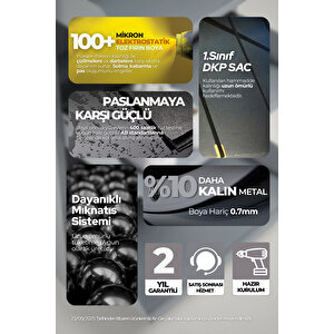 5'li Metal Ayakkabılık - Açık Gri