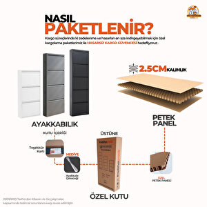 Siyah Kilitli Metal Ayakkabılık Mac5 - 5 Kapaklı - 50x15x169 H