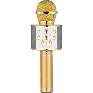 Usba+tf Sd Kart+3.5mm Aux Girişli Bluetooth Karaoke Mikrofonu Gold Gold