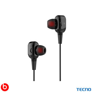Tecno 2023 Hot Beats 3d Hifi 4 Hoparlörlü Redmi Note 11 Pro+ 3.5mm Jack Girişli Kablolu Mikrofonlu Kulaklık Siyah