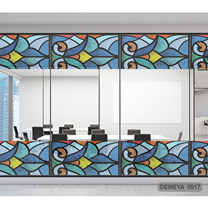 Cam Serisi Vitray Görünüm Için Kendinden Yapışkanlı Kaplama Folyosu 15 m x 90 cm