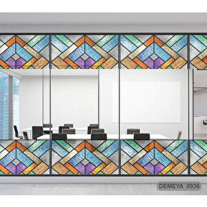 Cam Serisi Vitray Görünüm Için Kendinden Yapışkanlı Kaplama Folyosu 5 m x 45 cm