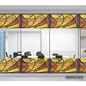 Cam Serisi Vitray Görünüm Için Kendinden Yapışkanlı Kaplama Folyosu 5 m x 90 cm