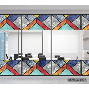 Cam Serisi Vitray Görünüm Için Kendinden Yapışkanlı Kaplama Folyosu 15 m x 45 cm