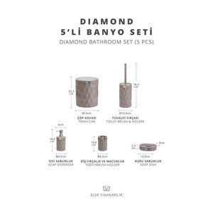 Okyanus Home Diamond Vizon Click Kapak 5'li Banyo Seti