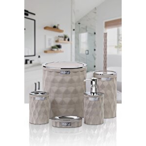 Okyanus Home Diamond Vizon Kromlu Click Kapak 5'li Banyo Seti