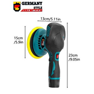 Grm9003 Çift Akülü Orbital 18v Lityum 2x Batarya 6 Devir Ayarlı Detay Pasta Cila Zımpara Polisaj Makinesi