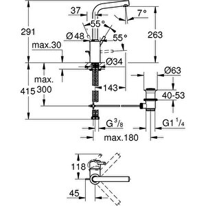 Grohe Concetto Lavabo Bataryası  l-size- 23739002