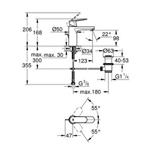 Eurocosmo Kumandalı Lavabo Bataryası Orta Yükseklik 23325000