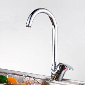 Kuğu Banyo Lavabo Musluğu Bataryası Mix Eyve Sıcak Soğuk Çift Su Girişli Çeşmesi 25 Cm