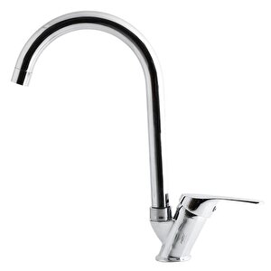Kuğu Banyo Lavabo Musluğu Bataryası Mix Eyve Sıcak Soğuk Çift Su Girişli Çeşmesi 25 Cm