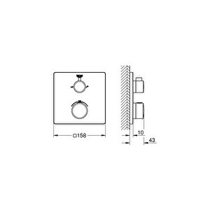 Grohe Grohtherm Termostatik Banyo Duş Bataryası 2 Çıkışlı Divertörlü- 24080000