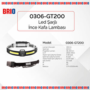 Led Şarjlı İnce Kafa Lambası 45olm