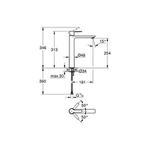 Lineare New Tek Kumandalı Lavabo Bataryası - 23405dc1
