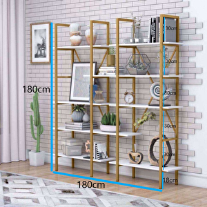 Tasarım Gold Kitaplık Ve İkiz Vitrin