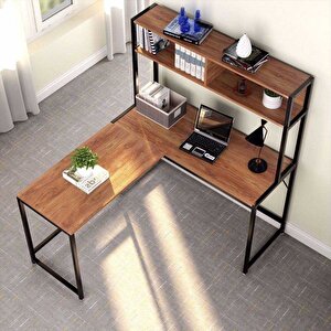 Tasarım L Model Kitaplıklı Çalışma Masası