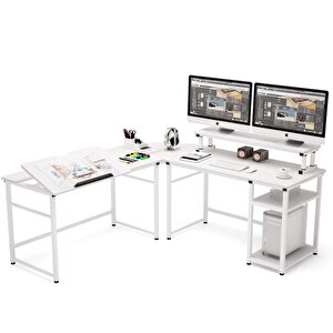 Tasarım Monitör Raflı Çalışma Masası
