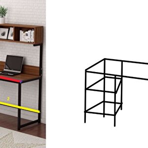 Tasarım L Model Raflı Ve Kitaplıklı Çalışma Masası