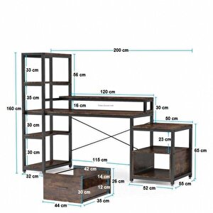 Tasarım Raflı Ve Kitaplıklı Çalışma Masası