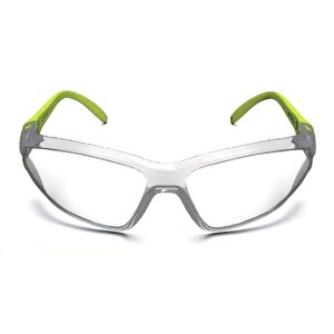 İş Güvenlik Gözlüğü Kulak Ayarlı Rüzgar Toz Koruyucu Göz Koruma Gözlüğü Şeffaf Yeşil Saplı S900