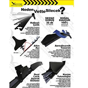 Vette Plus Multifit Araba Araç Otomobil Oto Ön Cam Arka Cam Silecek Muz Sileceği 350 Mm 39682
