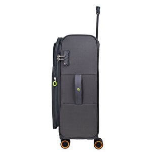 Ultra Light Hafif Lüx Kumaş Orta Boy Valiz Gri Pc6000