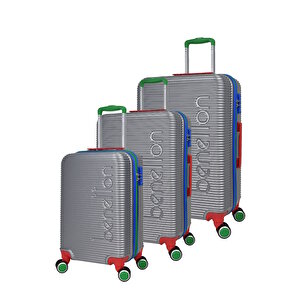 Lüx Abs 3'lü Valiz Seti Gri Bnt500