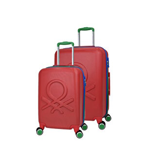 Lüx Abs 2'li Valiz Seti Orta Boy - Kabin Boy Kırmızı Bnt700