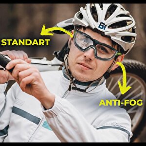 Bisiklet Koşu Güneş Gözlüğü Uv Korumalı Sporcu Bisikletçi Buğulanmaz Gözlük Füme Silikon Kulaklık