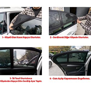 Automix Araba Araç Otomobil Oto Güneş Koruyucu Gölge Yan Cam Pencere Tül Perde Güneşliği 44817