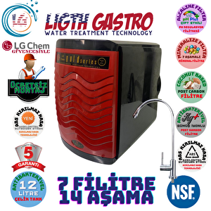 Li̇ght Gastro Gümüş İyonlu Tatlandiricili Çi̇ft Alkali̇li̇ 7 Mi̇neralli̇ 7 Fi̇li̇tre 14 Aşamali Kirilmaz Kasali Su Aritma Ci̇hazi