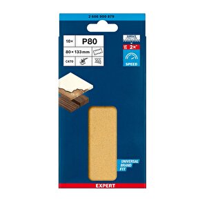 Expert C470 Zımpara Kağıdı 80x133mm 80 Kum 8 Delik 10lu