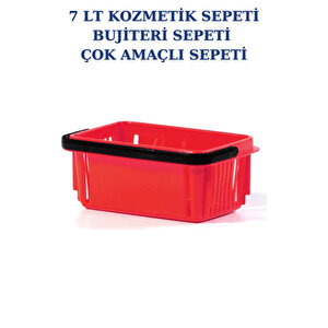 5 Adet 7 Litre Kozmetik Sepeti Bijuteri Sepeti Kırtasiye Sepeti Hırdavat Sepeti Kırmızı