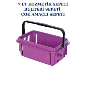 2 Adet 7 Litre Kozmetik Sepeti Bijuteri Sepeti Kırtasiye Sepeti Hırdavat Sepeti Mor