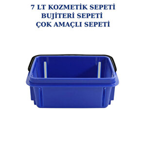 5 Adet 7 Litre Kozmetik Sepeti Bijuteri Sepeti Kırtasiye Sepeti Hırdavat Sepeti Mavi