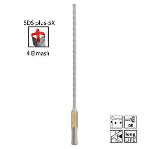 Sds Plus-5x 5,5 X 210 Mm Dört Elmaslı Matkap Ucu 2608833776