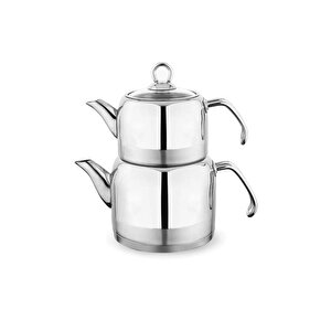 Ada Metal Çaydanlık Takımı Orta Boy 4 Parça Inox 1s002-15001-inx02