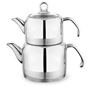 Ada Metal Çaydanlık Takımı (orta)-4 Parça-inox