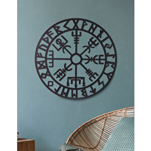 Çerçeveli Vegvisir Ev & ofis Metal Duvar Tablosu- 50 x 50 Cm