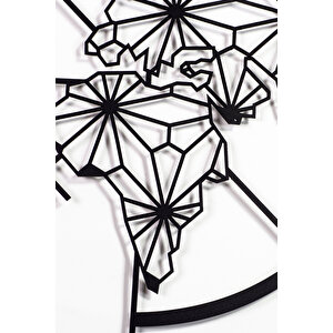 Pusulalı Dünya Haritası Ev & Ofis Metal Duvar Tablosu - 54 X 77 Cm