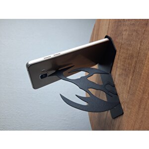 Masa Üstü Metal Ergonomik Telefon Tablet Tutucu Stand 1,5 Mm Kalınlık Siyah Dinozor Figürü (Pteranodon Figürü)