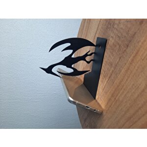 Masa Üstü Metal Ergonomik Telefon Tablet Tutucu Stand 1,5 Mm Kalınlık Siyah Dinozor Figürü (Pteranodon Figürü)