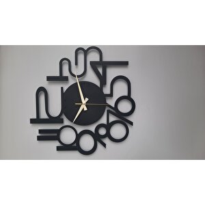 Gowpenart Modern Rakamlı Metal Siyah Duvar Saati 1,5 Mm Kalınlık 50 X 50  Cm