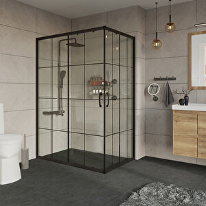 Duşakabin Kare 5mm Siyah Çizgi 100x115 Cm 100x115 cm