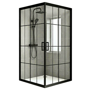 Duşakabin Kare 5mm Siyah Çizgi 120x120 Cm 120x120 cm