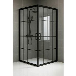 Durul Duşakabin Kare 5mm Siyah Çizgi 95x100 Cm