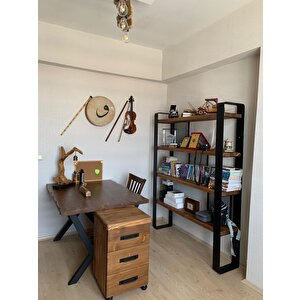 Deryawood Masif Ahşap Ofis Kitaplık 220*30*180
