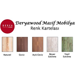 Deryawood Masif Ağaç Mutfak Masası 70cmx120cmx76cm- Acık Ceviz- V Ayak